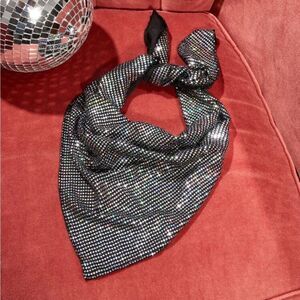Elegant Black and Silver Scarf P27